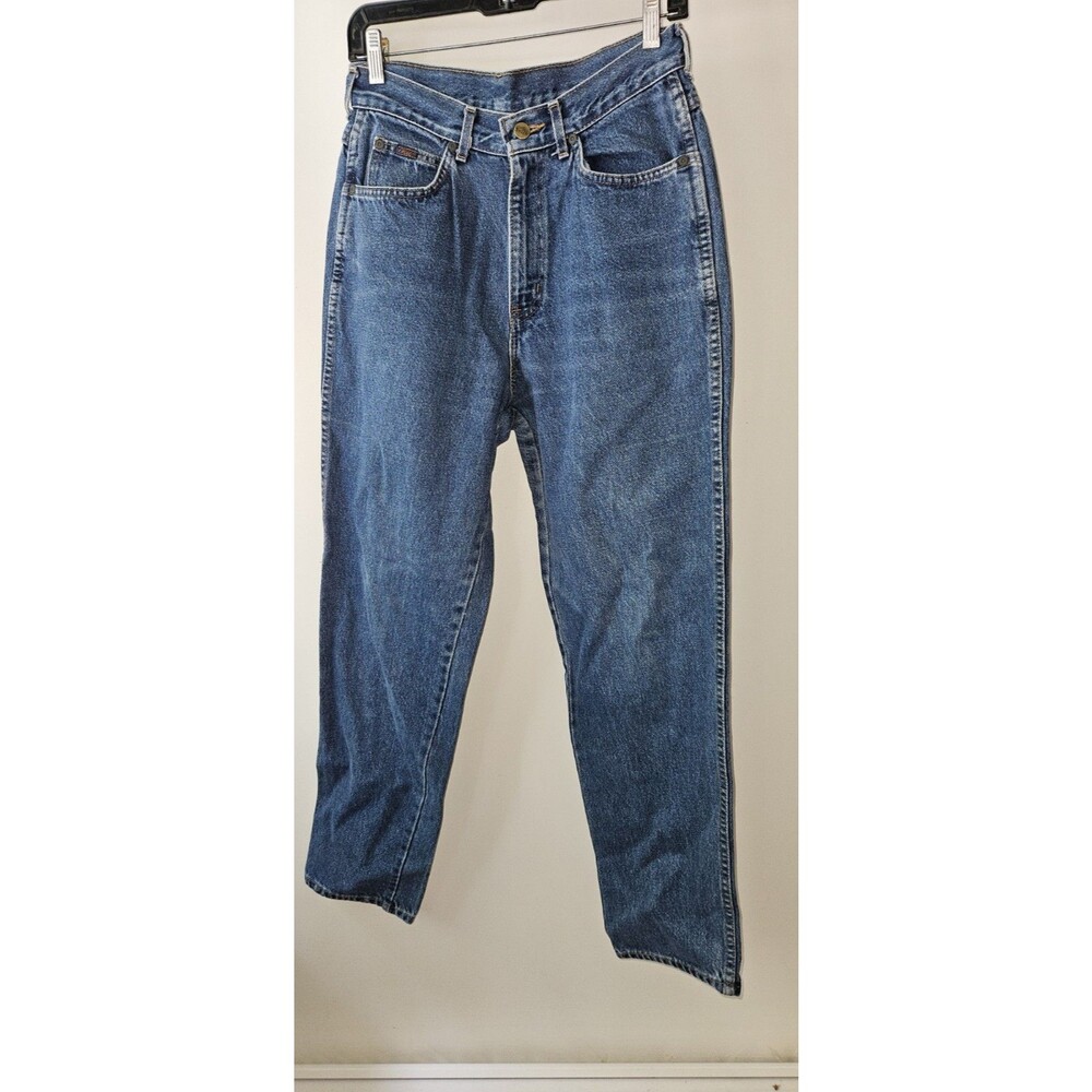 Vintage Chic Jeans Medium Wash High Rise Tapered 100% Cotton Size 12 Avg USA
